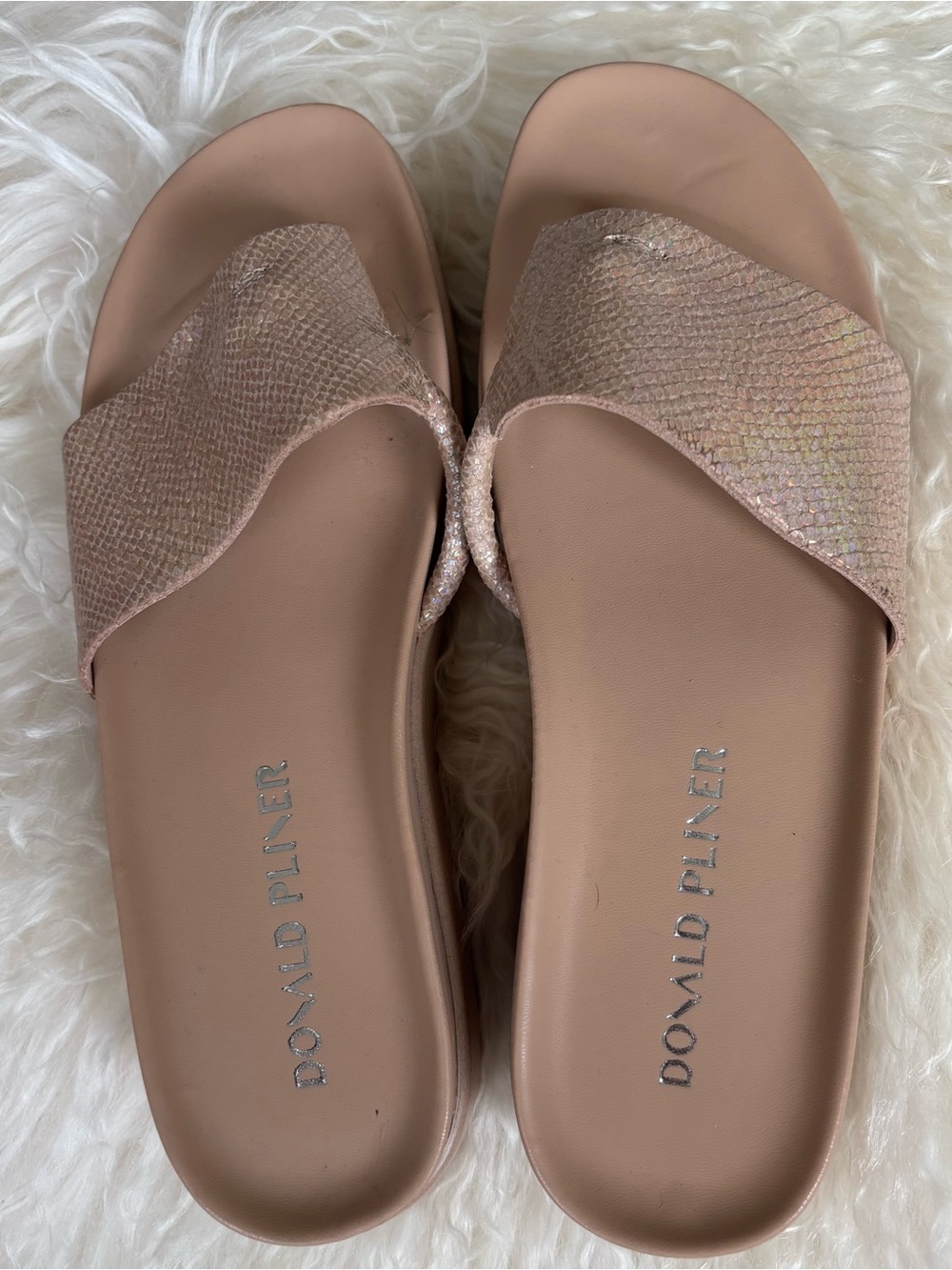Donald J. Pliner Shimmery beige Slide Sandals